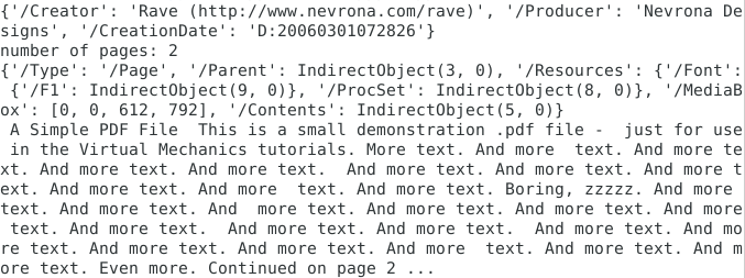 python pypdf2 extract text after contents