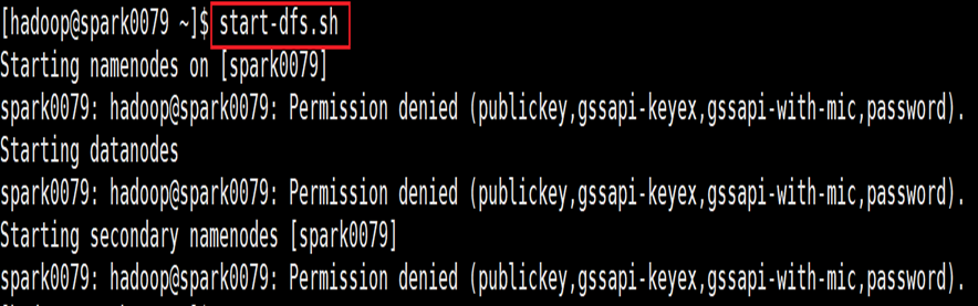 开启hadoop报错：localhost: Permission Denied(publickey,gssapi-keyex,gssapi ...