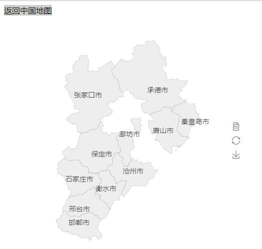 echarts，map中国地图点击各省，跳转展示，从省返回到中国地图【china.js】