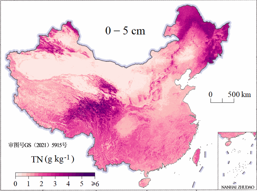 中国土壤总氮含量空间分布数据