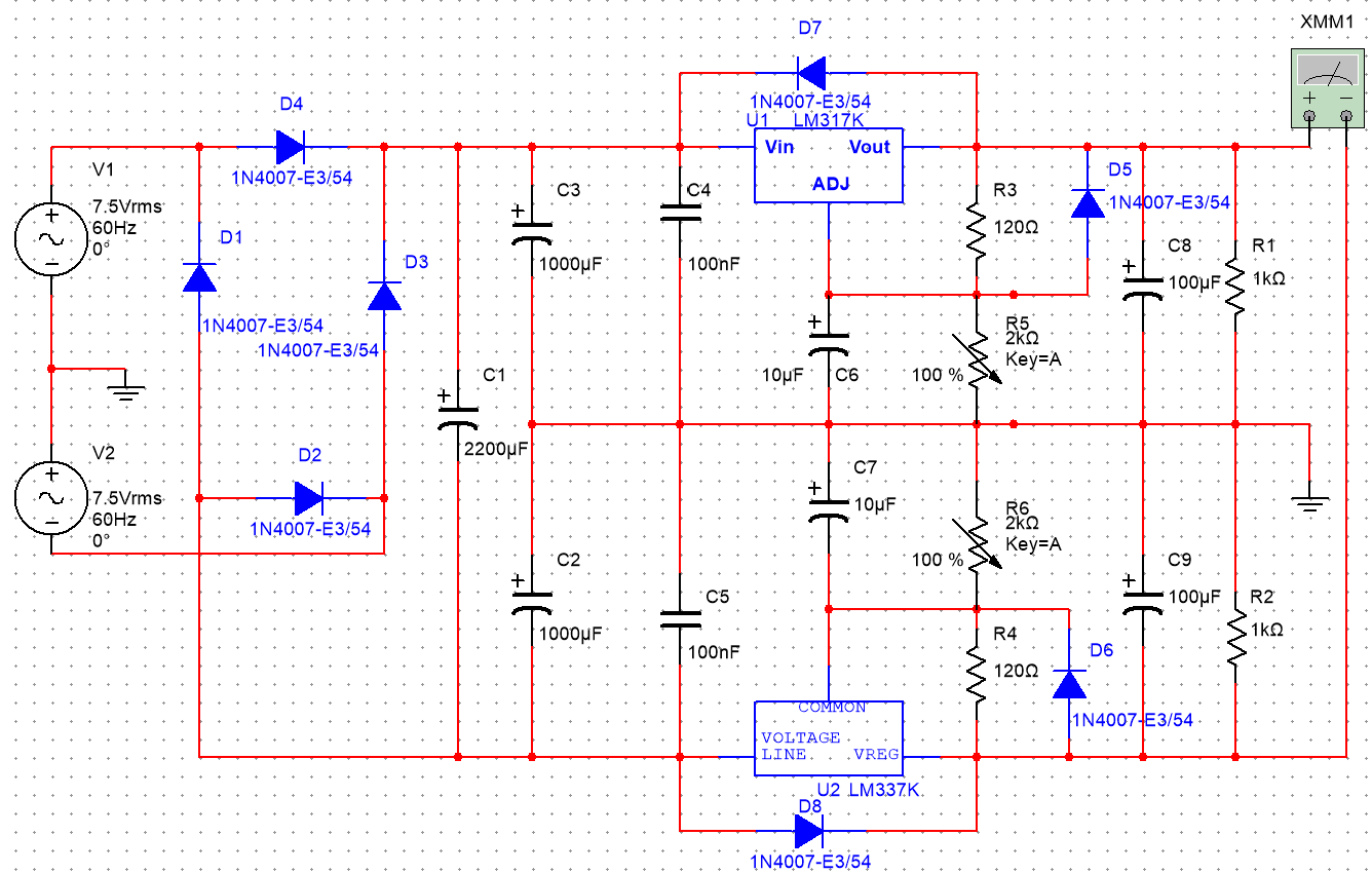 figure 1 使用multisim14.1平臺,仿真測試電路