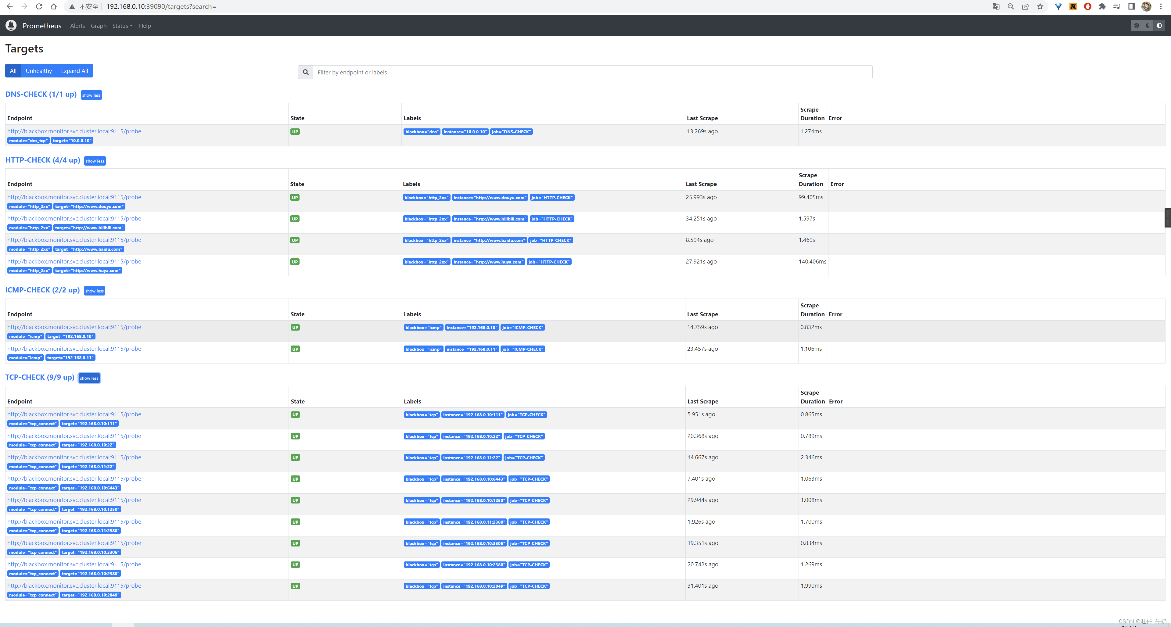 Promethues operate blackbox(http/tcp/dns/icmp探测)