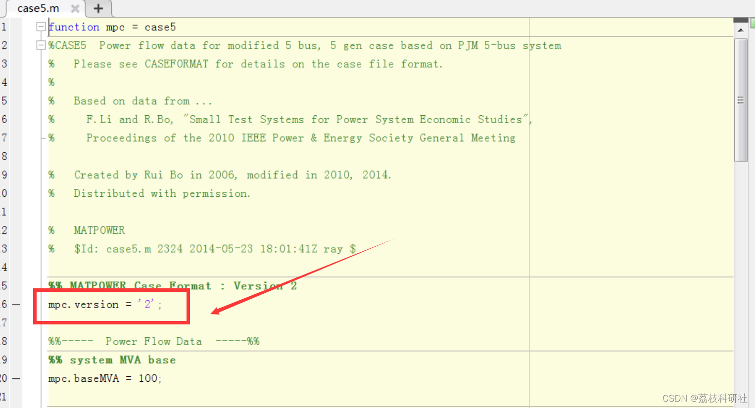 【matpower】潮流计算中mpc.version=2什么意思