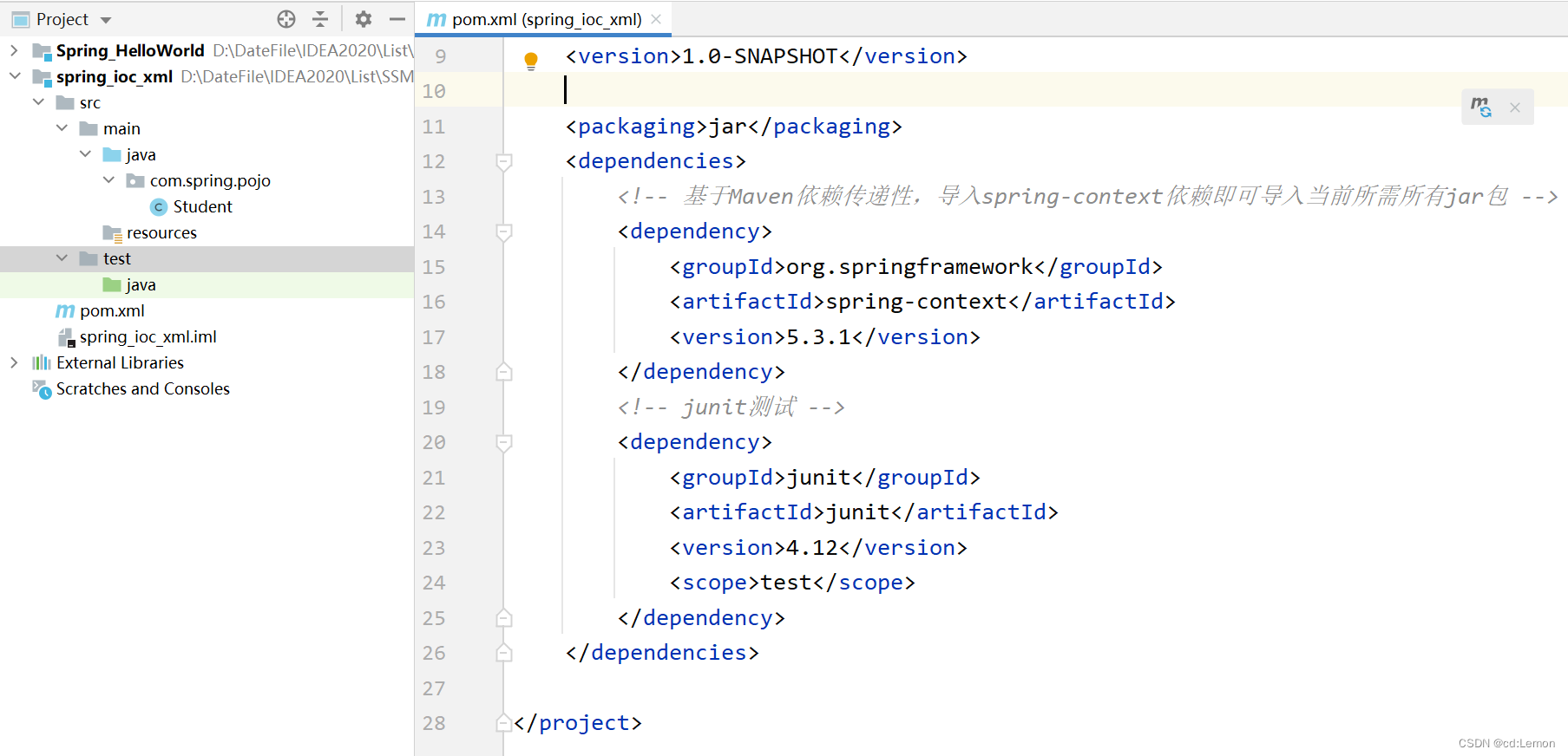 基于XML管理(bean Spring的入门案例、IOC容器创建对象的方式、获取Bean的三种方式)CSDN博客