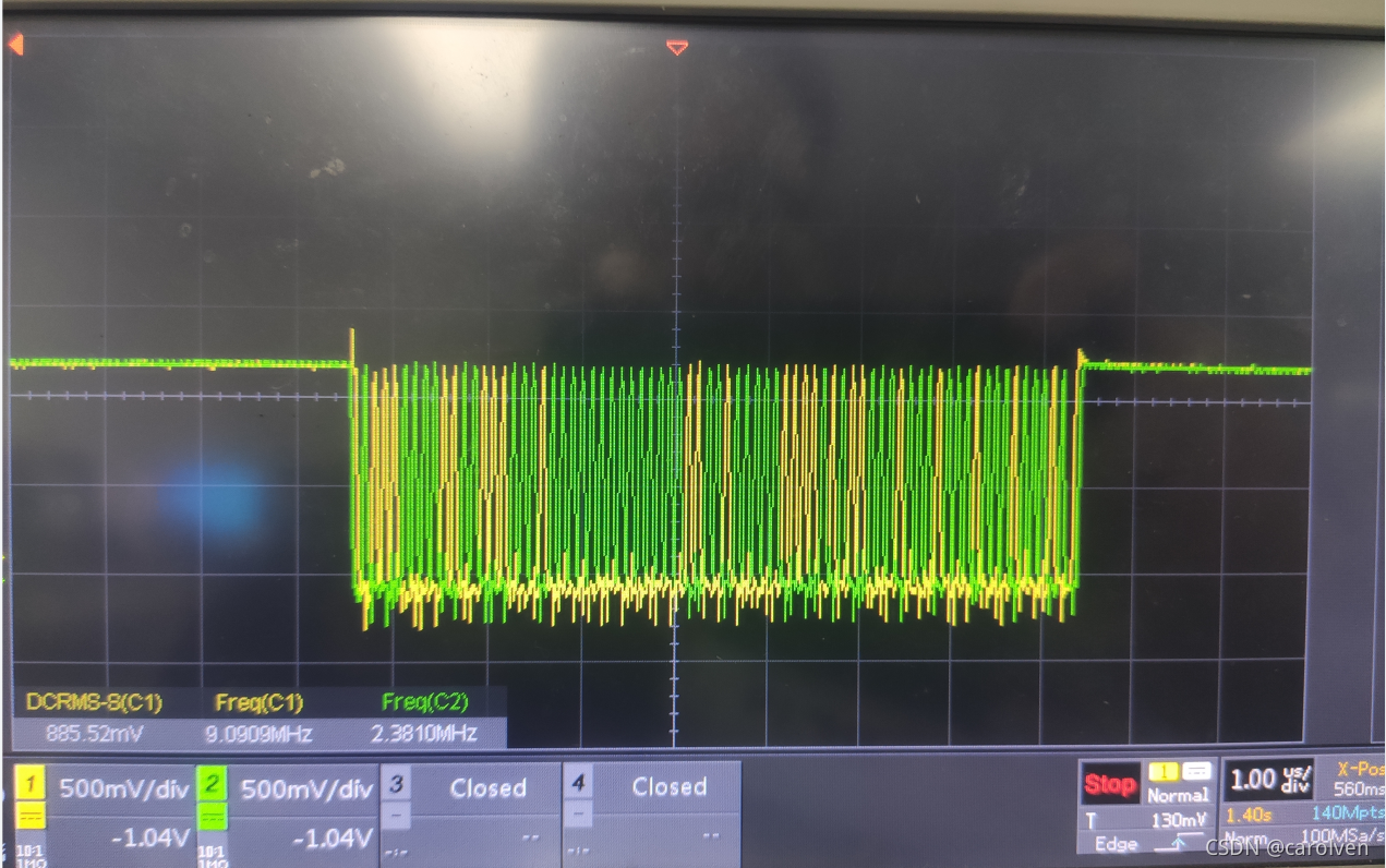 DSI-时序测试-Data0数据包实际波形