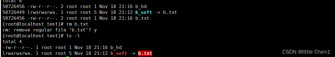Linux之软连接和硬连接的用法和区别【详细！！！】