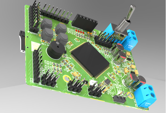 ▲ 图3.3.1 主控板PCB 3D渲染图