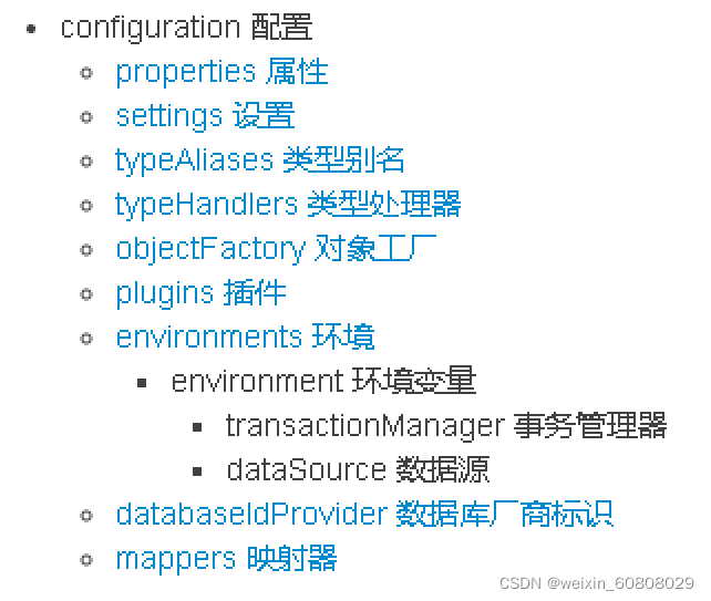 核心配置文件中的标签层级关系