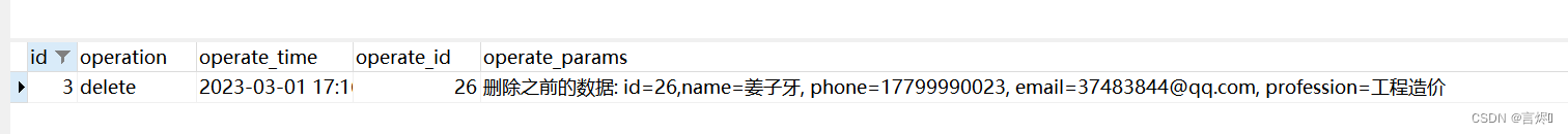 测试完毕之后，检查日志表中的数据是否可以正常插入，以及插入数据的正确性。