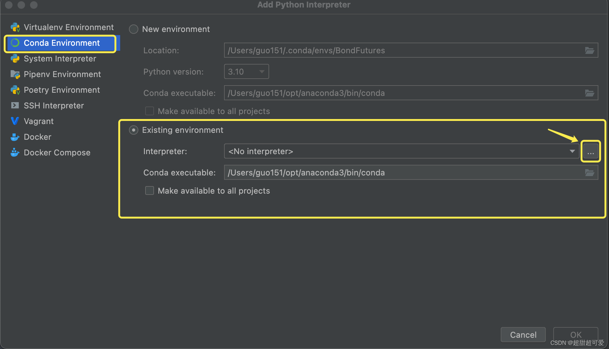 Pycharm 配置 Anaconda 解析器（Mac版）