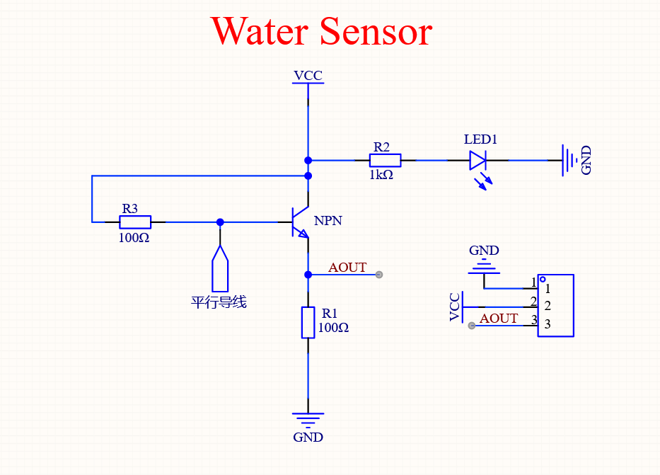 水位传感器(water sensor)原理图