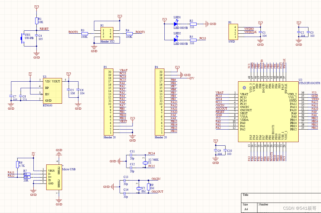 Altium designer—STM32F103C8T6最小系统原理图