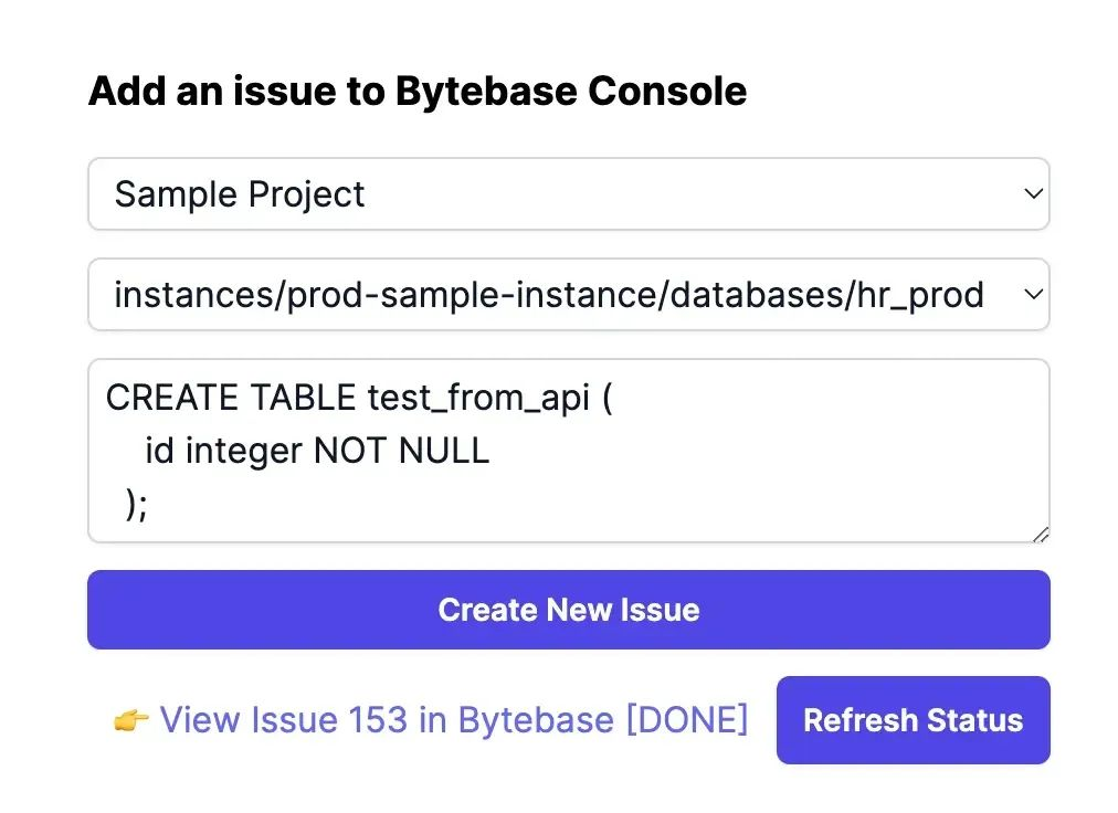 通过 Bytebase API 做数据库 Schema 变更