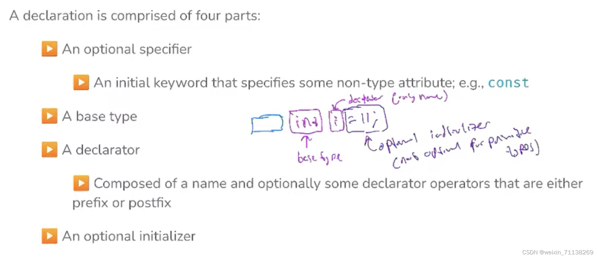 what is assignment what is initialization explain declaration