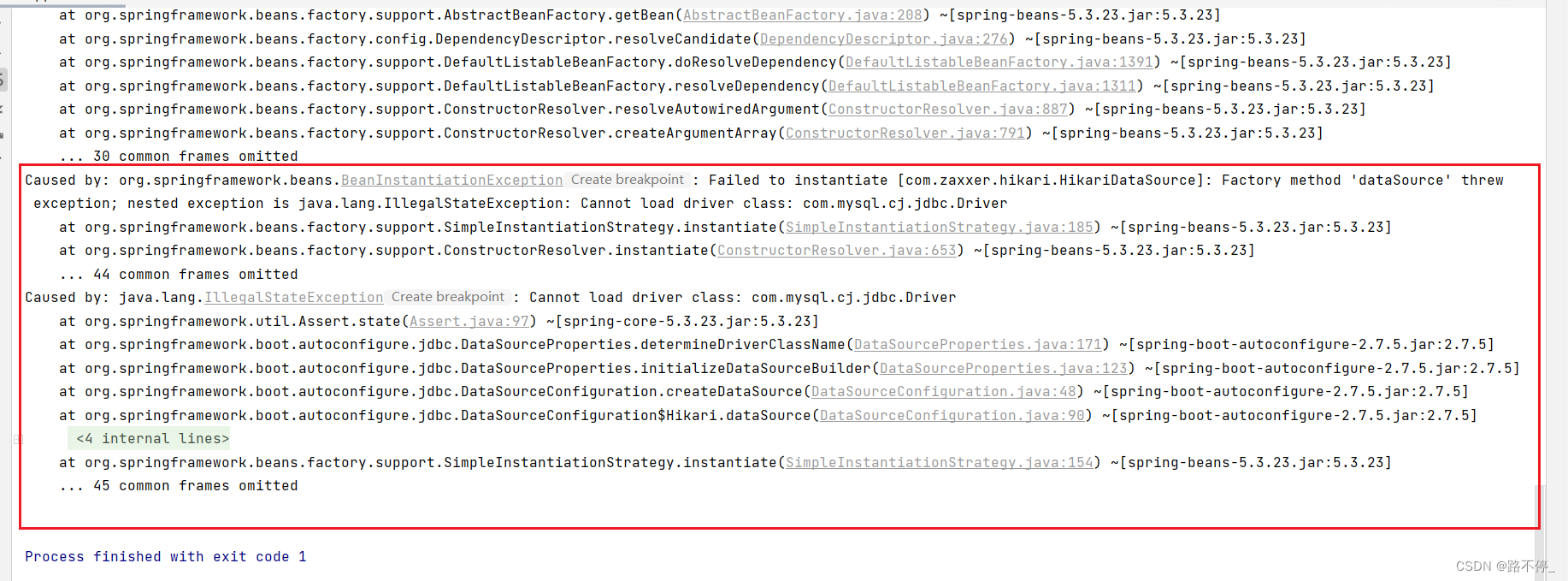 【Spring中MySQL连接错误】Cannot load driver class: com.mysql.cj.jdbc.Driver