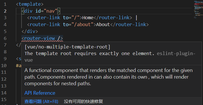 the template root requires exactly one element.eslint plugin vue a