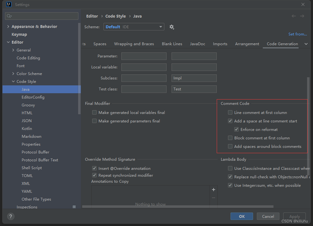 IntelliJ IDEA 2022.3.1 (Community Edition)代码注释风格设置