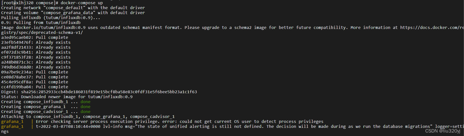 启动docker-compose
