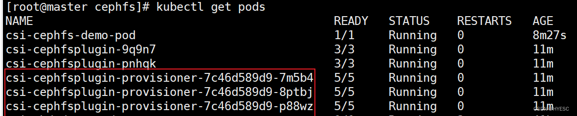 k8s使用ceph-csi插件的cephfs方式持久化存储