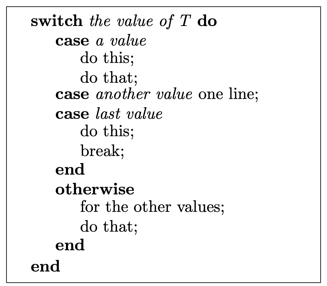 LaTeX 」伪代码Switchcase语句编写_switch伪代码怎么写CSDN博客