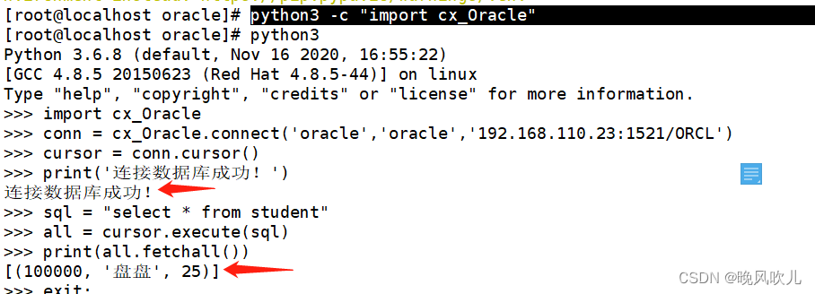 Linux下安装cx_Oracle，连接oracle数据库