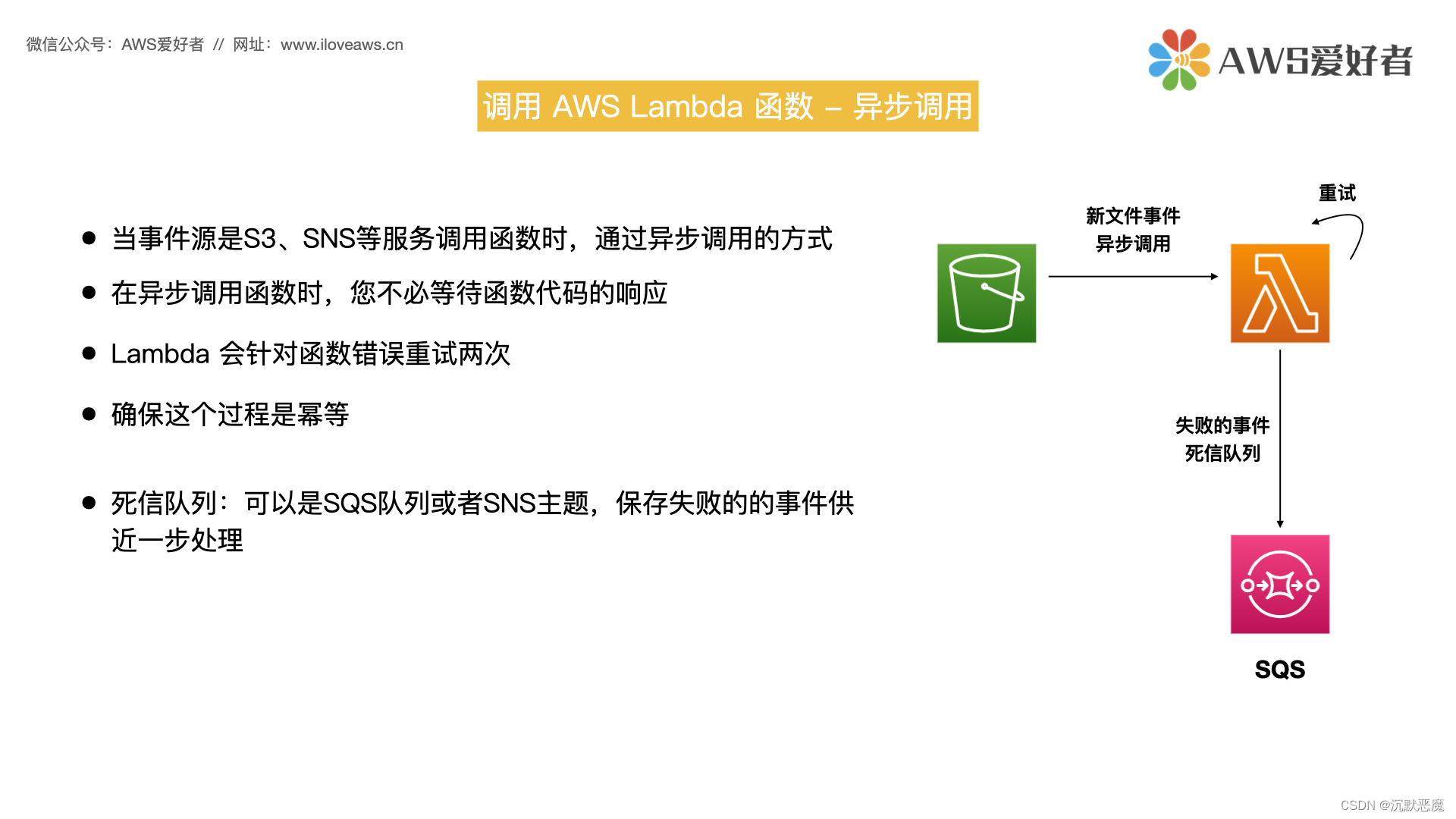 AWS Lambda - 同步/异步调用，事件源，目标_调用lambda同步和异步-CSDN博客