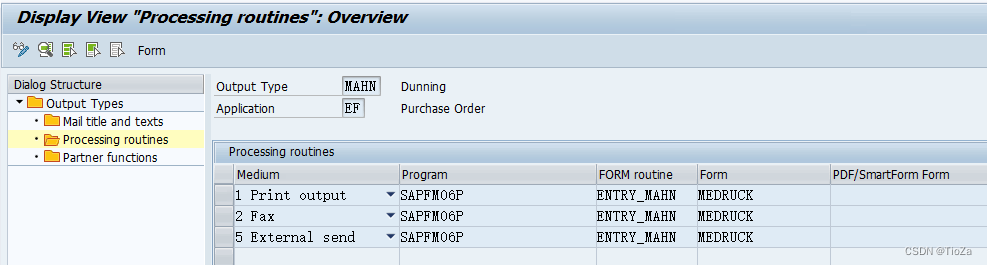 Purchase order reminder dunning ME91F