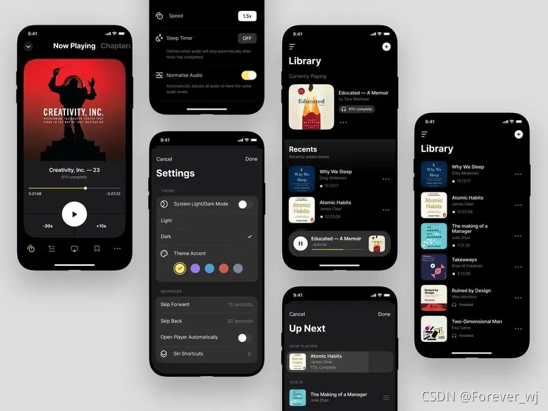 Cloud Audiobook Screens by Daniel Klopper