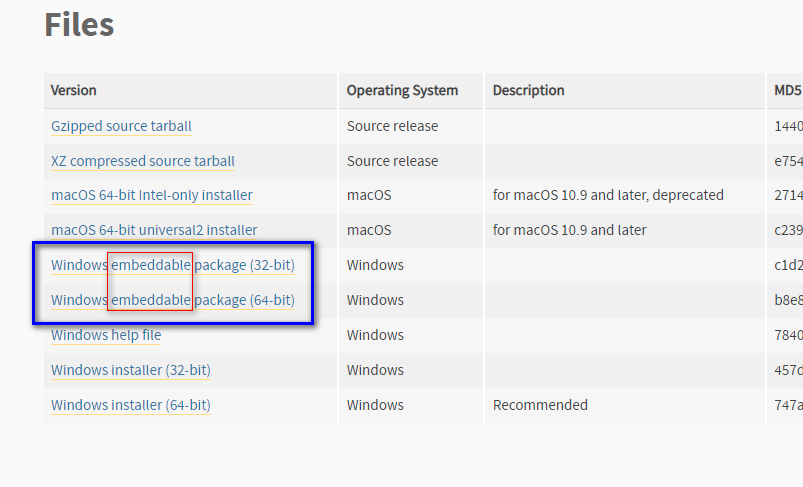 Windows embeddable package что это