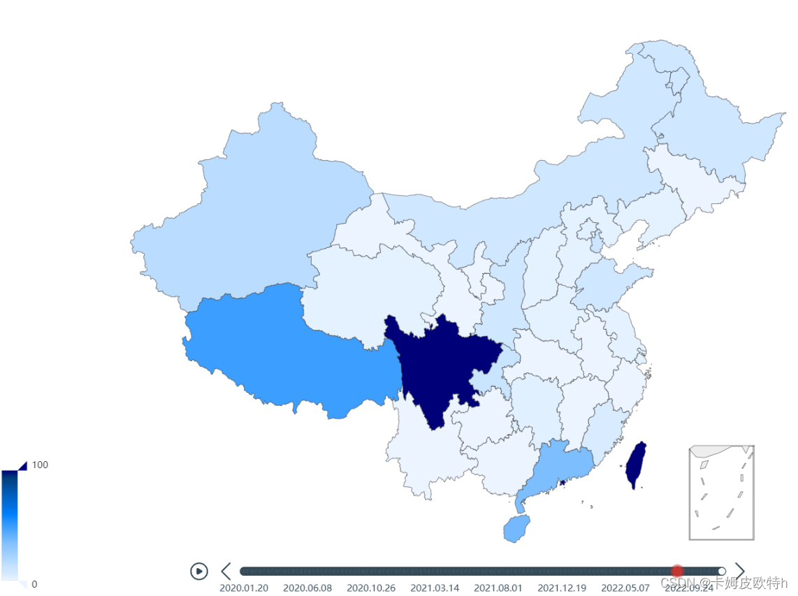 如何实现疫情数据的可视化，带有热力地图