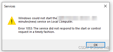 Error 1053: The service did not respond to the start or control