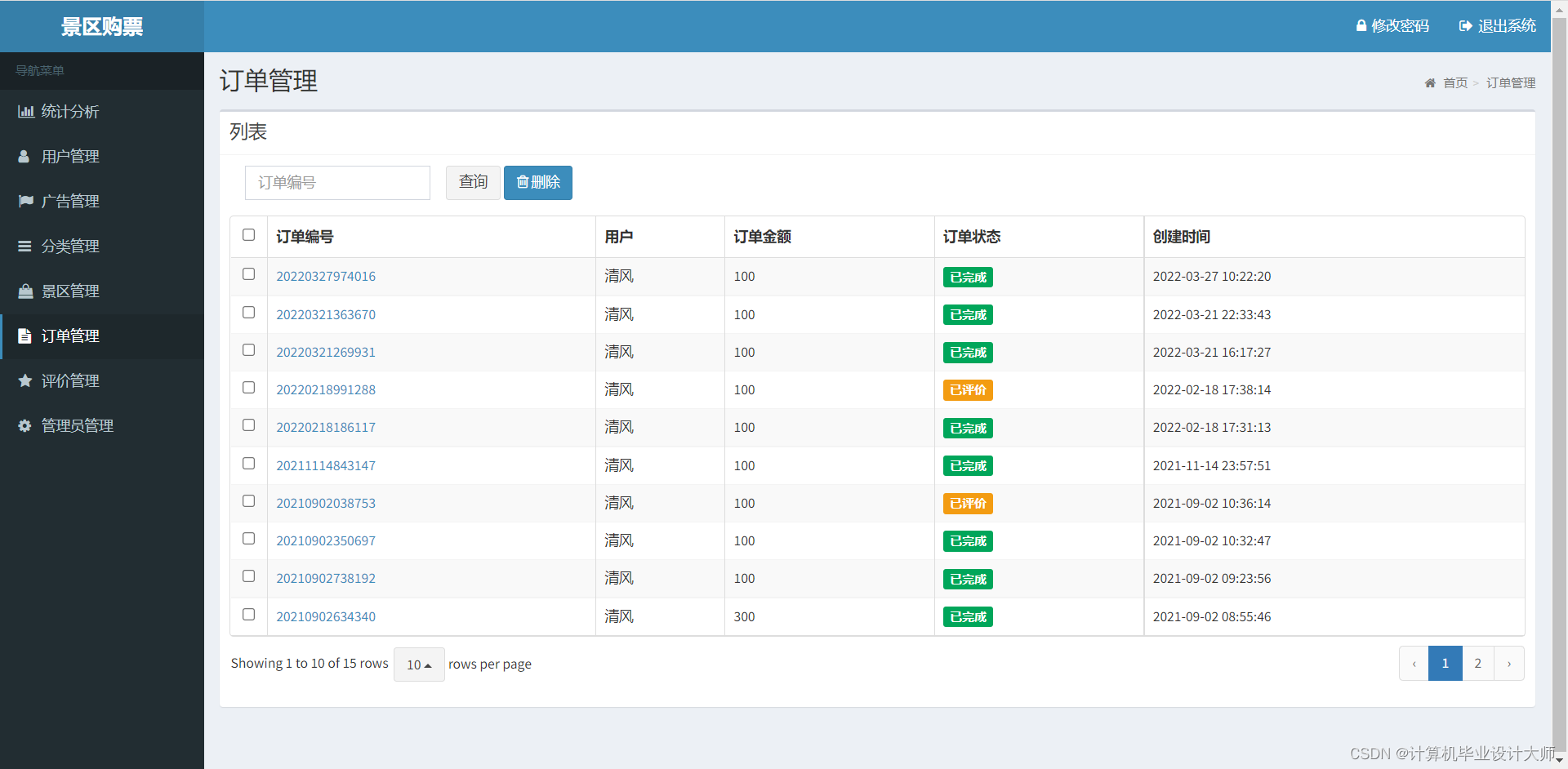 java springboot景区购票微信小程序源码