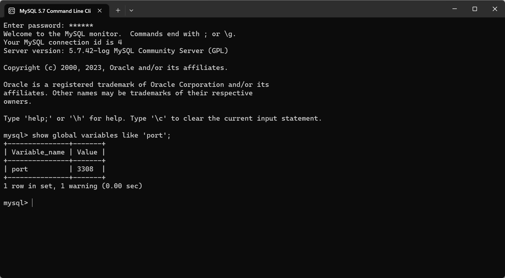 MySQL5.7修改默认端口