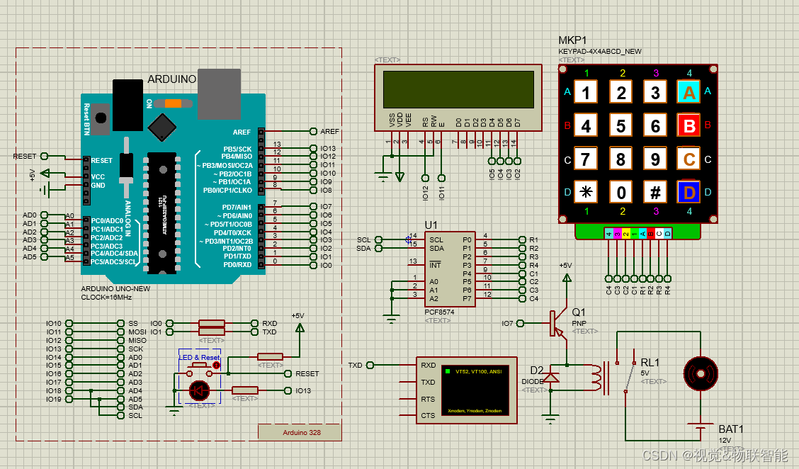 Arduino与Proteus仿真实例-密码门禁控制仿真