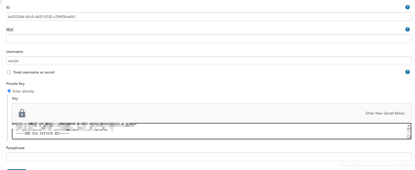 Jenkins configuration credentials use SSH key mode to pull GitLab code ...