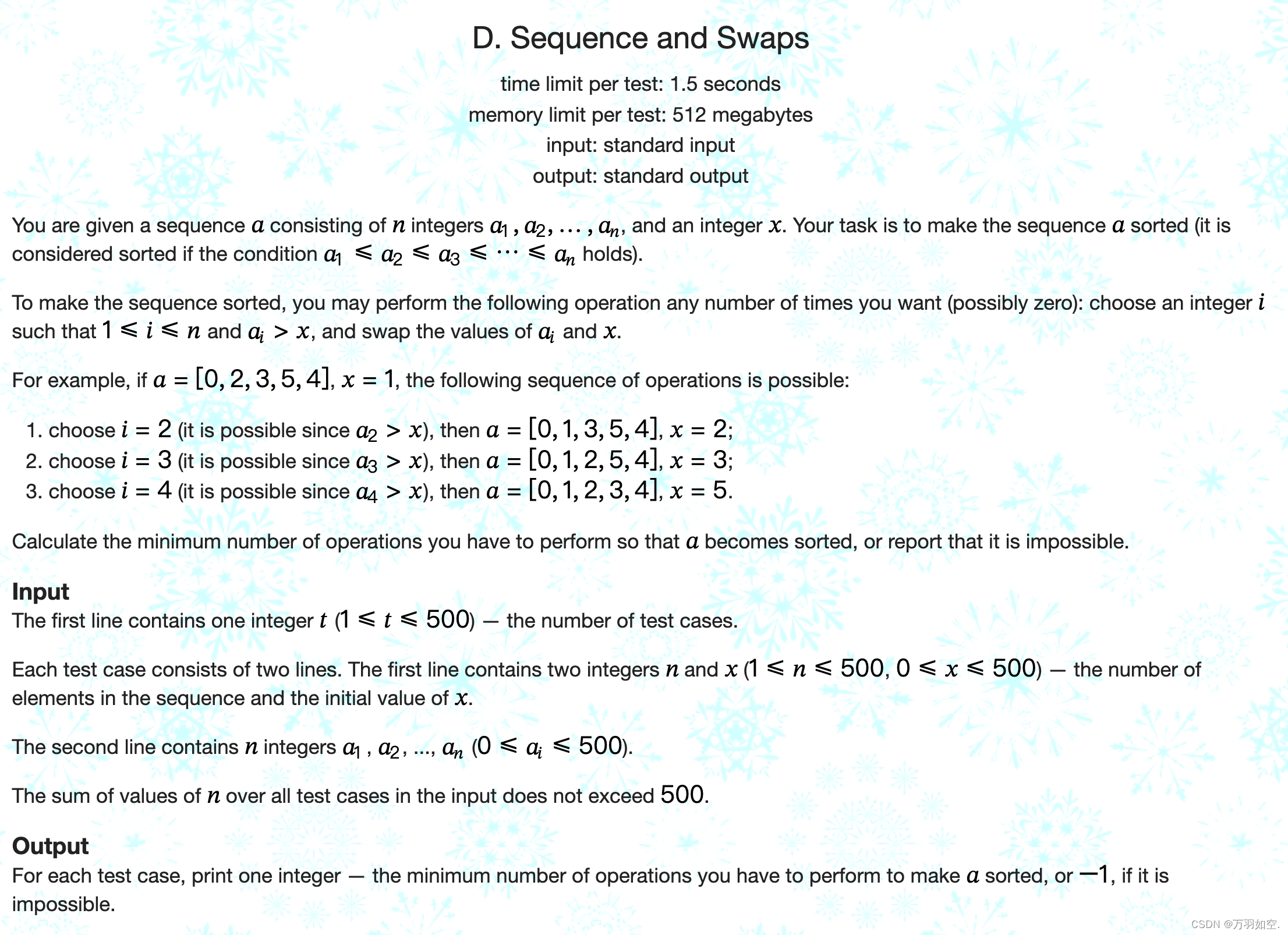 Educational Codeforces Round 99 (Rated For Div. 2) D. Sequence And Swaps