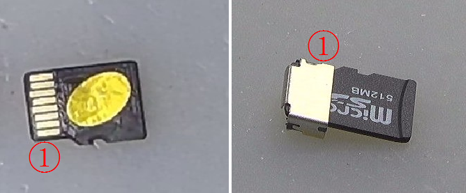 ▲ 图1.2.3 SD 卡以及卡槽的管脚顺序定义