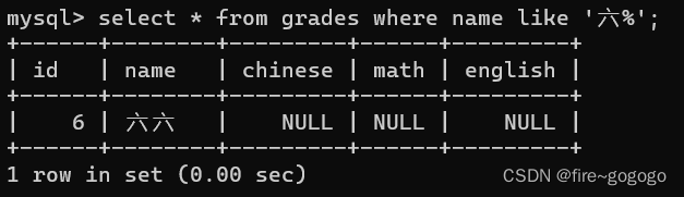 学生名字是六开头的