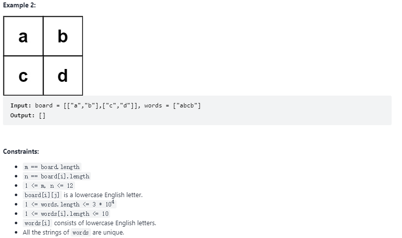 LeetCode 212 问题描述 II