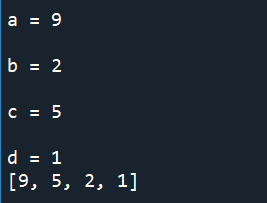 Python四个整数排序