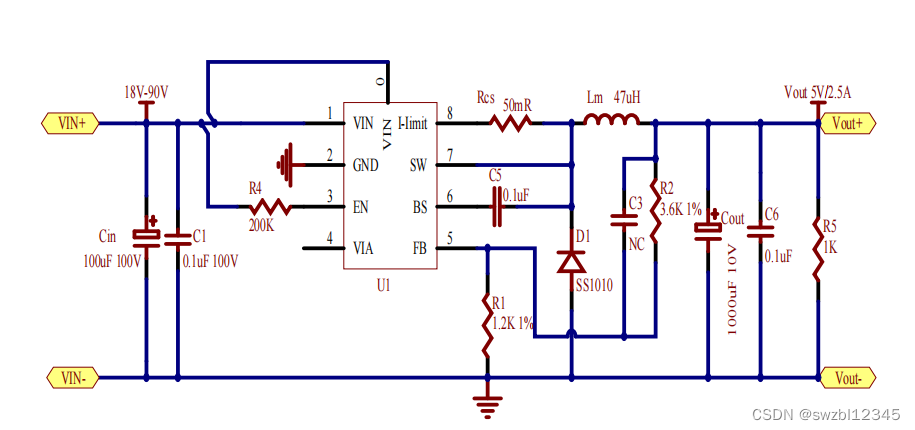 AP8851 底压输入12-24V 大电流输出6-8A 降压恒压驱动原理图_8851原理图