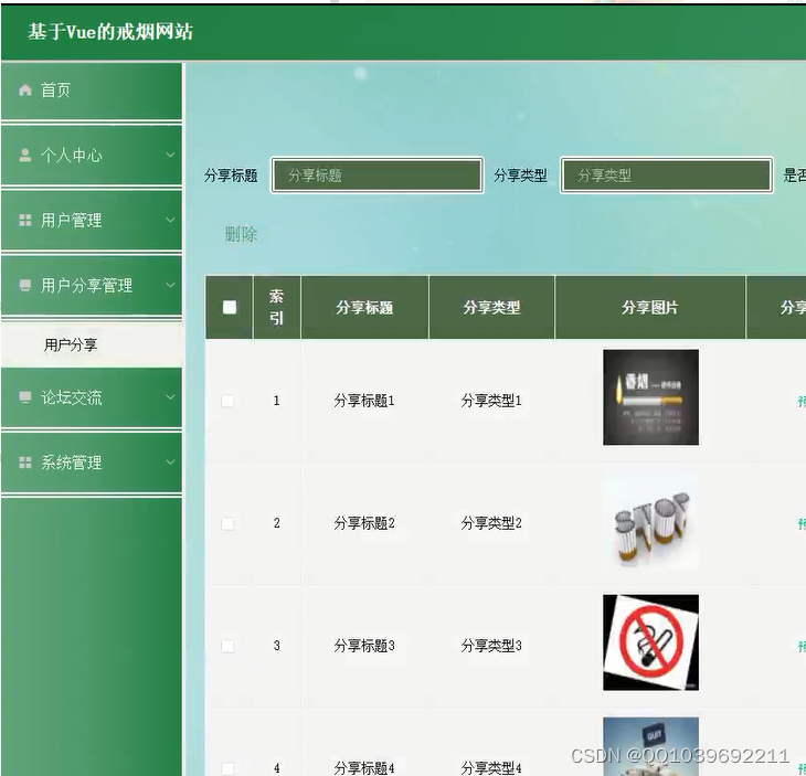 计算机毕业设计ssm+vue+elementUI基于html的戒烟网站
