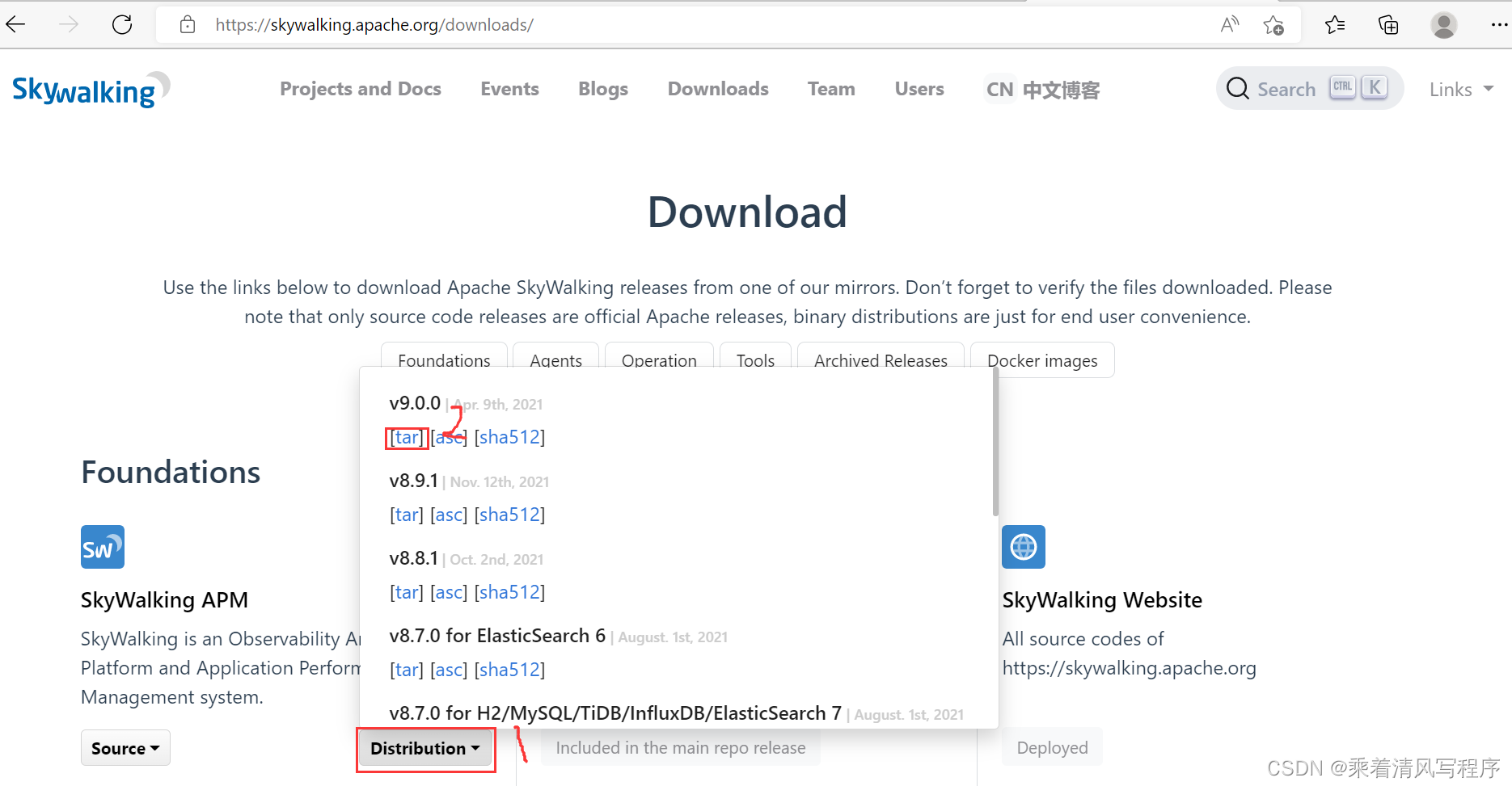 下载skywalking apm