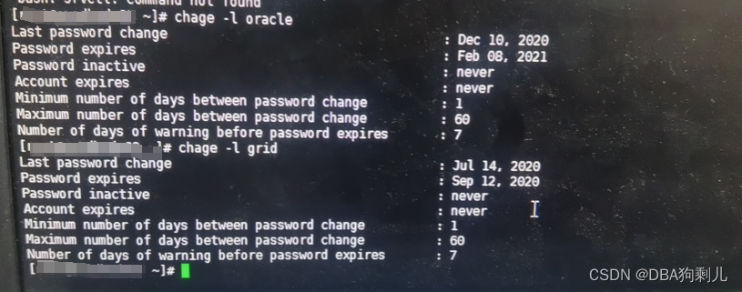 linux使用chage修改用户密码过期时间解决rac安装互信问题