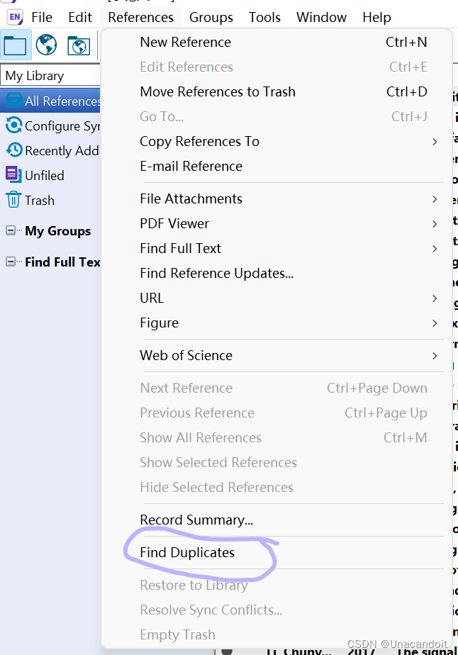 如何查找和删除Endnote中重复的文献