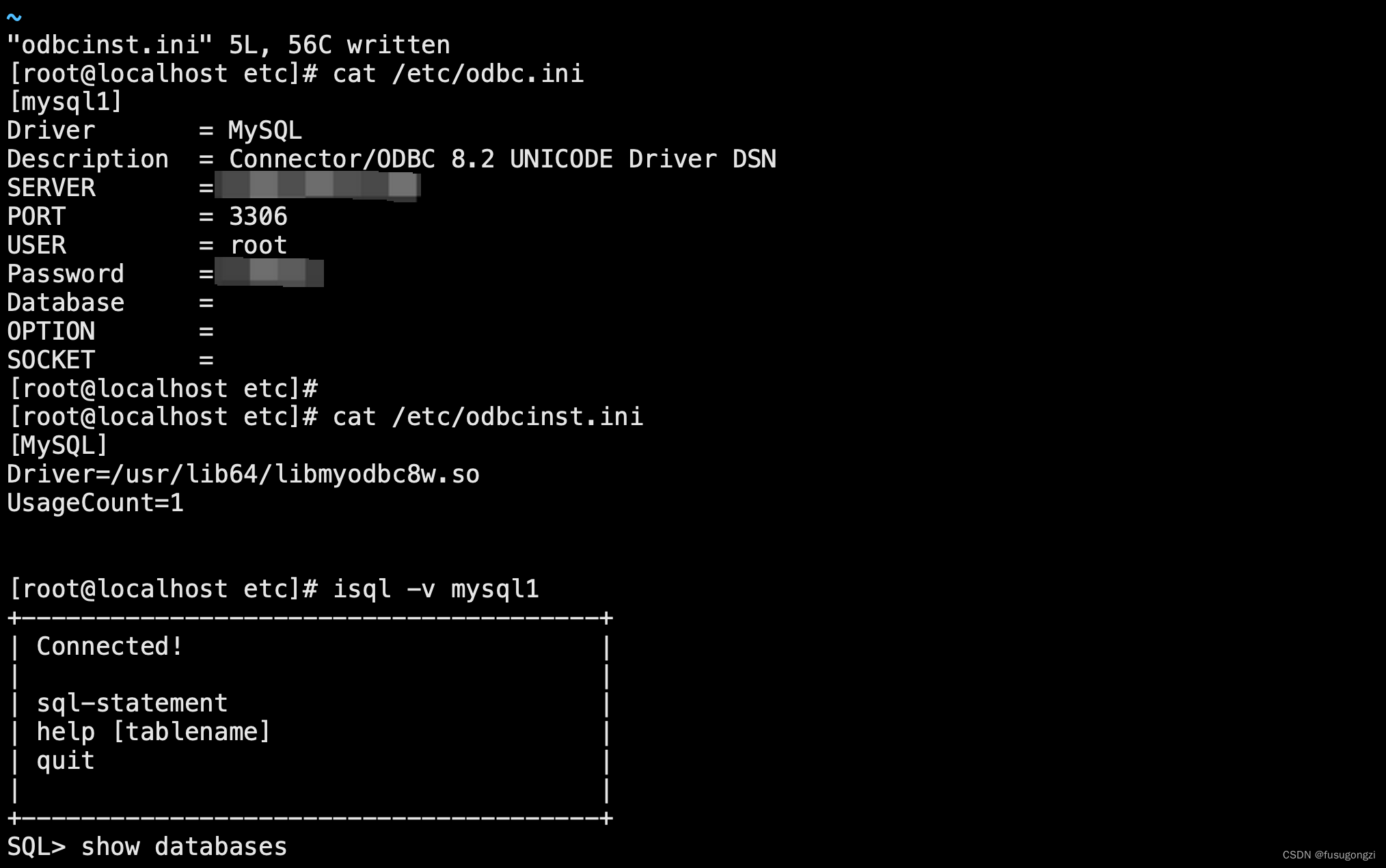 linux 安装配置odbc连接mysql数据库