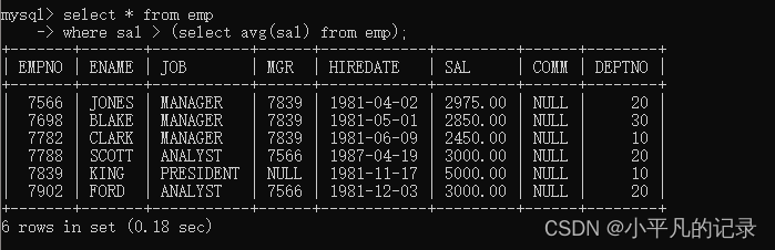 SQL——子查询