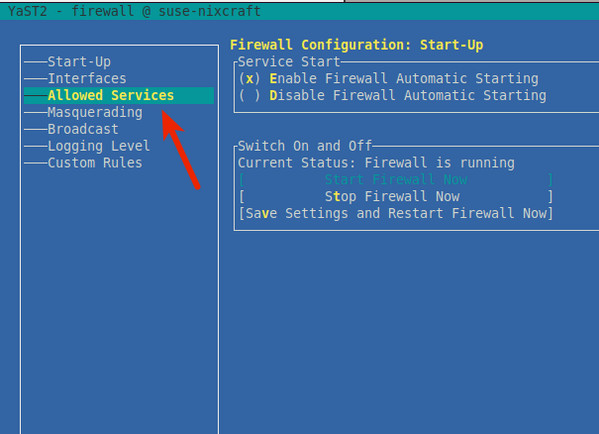 SLES Firewall Config for Nginx server