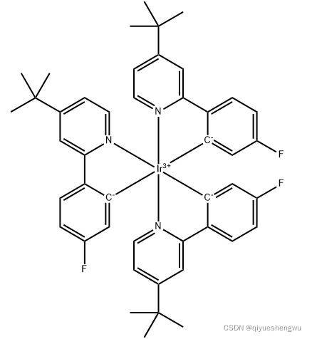 cas：1311386-93-2 ； fac-ir((3-tbu-phenyl)-4-tbu三(2-(3-叔丁基苯基)-4-叔丁基吡啶)合铱
