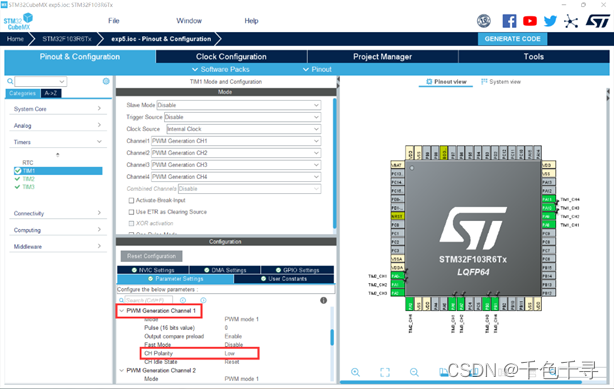 图 2 STM32F103R6芯片定时器配置2